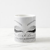 ラッシュエクステンション美しいスタジオシルバーグレーグリッター コーヒーマグカップ (中央)