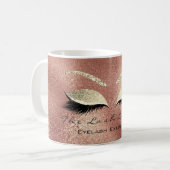 ラッシュエクステンション美しいスタジオバラ金ゴールドグリッター コーヒーマグカップ (正面左)