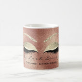 ラッシュエクステンション美しいスタジオバラ金ゴールドグリッター コーヒーマグカップ (中央)