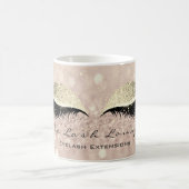 ラッシュエクステンション美しいスタジオメイクアップ金ゴールドグリッター コーヒーマグカップ (中央)