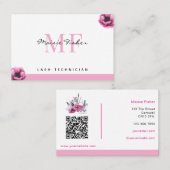 ラッシュエクステンションQRコードモノグラムアイラッシュテクニック 名刺 (正面/裏面)