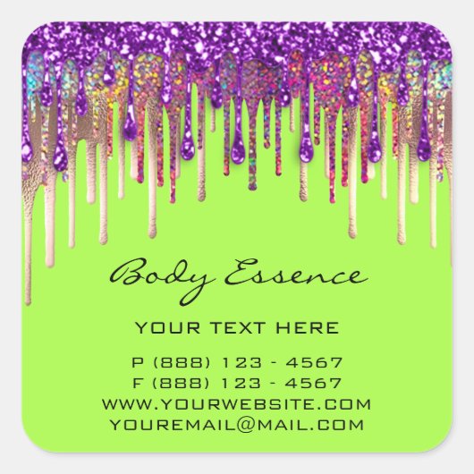 ラッシュエクステ ショップ ホログラム パープル カナリー スクエアシール (正面)