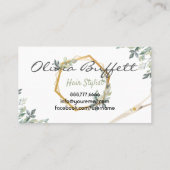 ラッシュグリーンリーフローラバラ金ゴールド自然 名刺 (裏面)