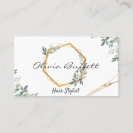 ラッシュグリーンリーフローラバラ金ゴールド自然 名刺