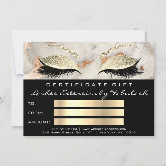 ラッシュコーラル大理石メイクアップブラック証明書ギフト (正面)