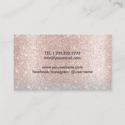 ラッシュサロンまつげエクステンション赤面バラ金ゴールド 名刺 (裏面)