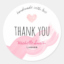 ラッシュサンキューステッカー赤面ピンク水色