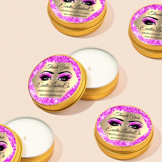 ラッシュサンキューメイクまばたき金ゴールドホットピンク ラウンドシール