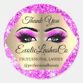 ラッシュサンキューメイクまばたき金ゴールドホットピンク ラウンドシール (正面)