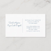 ラッシュサービスメイクアップアーティスト美しいブルーウォーター色 名刺 (裏面)