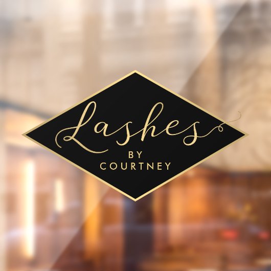 ラッシュスクリプトテキスト ゴールド/ブラック ウィンドウサイン (シート2)