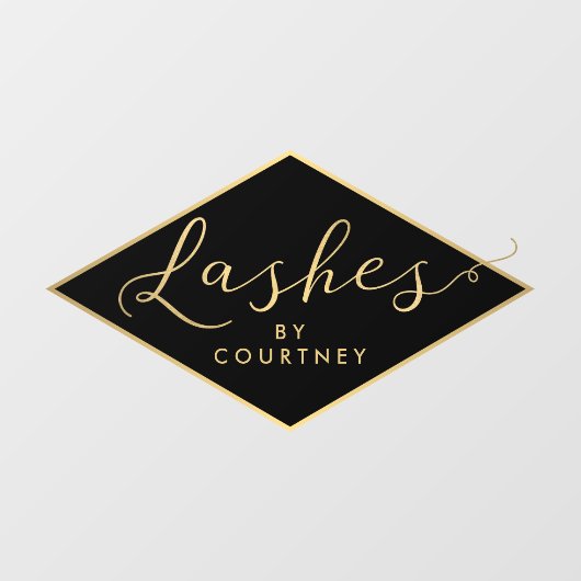 ラッシュスクリプトテキスト ゴールド/ブラック ウィンドウサイン (シート)