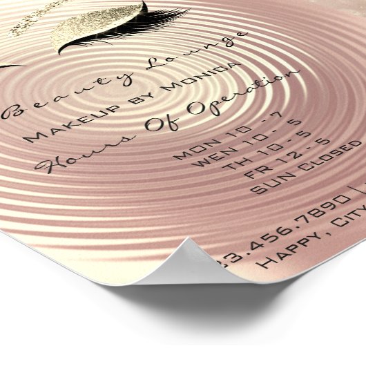 ラッシュスタジオメイクアップアーティストグリッター美しいサロン ポスター (角)