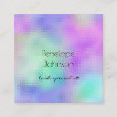 ラッシュスペシャリスト紫と青のエレガント抽象芸術 スクエア名刺 (正面)