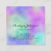 ラッシュスペシャリスト紫と青のエレガント抽象芸術 スクエア名刺 (裏面)