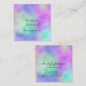 ラッシュスペシャリスト紫と青のエレガント抽象芸術 スクエア名刺 (正面/裏面)