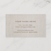 ラッシュズまつげ化粧アーティスト金ゴールドタイポグラフィリネン 名刺 (裏面)