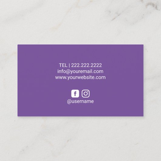 ラッシュズ化粧アーティエレガントストパープルウィンクアイ 名刺 (裏面)