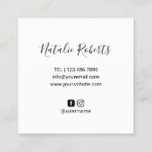 ラッシュズ化粧アーティストキュートな手描きストライプサロン スクエア名刺 (裏面)