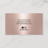 ラッシュズ化粧アーティストグラムバラ金ゴールドまつげ 名刺 (裏面)