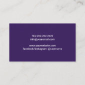 ラッシュズ&ブラウンズサロンモダンパープルシルバーグリッター 名刺 (裏面)