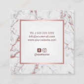 ラッシュズ&ブローズ美しいサロンバラ金ゴールド大理石 スクエア名刺 (裏面)