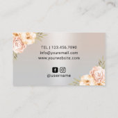 ラッシュズ&ブローズ美しいサロンモダンシルバーフローラ 名刺 (裏面)