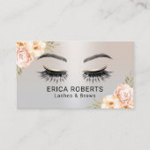 ラッシュズ&ブローズ美しいサロンモダンシルバーフローラ 名刺 (正面)