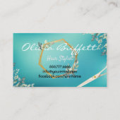 ラッシュターコイズグリーンリフローラバラ金ゴールド 名刺 (裏面)