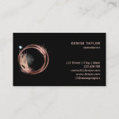 ラッシュテクシモダンニシャンの女性の手のキラキラ 名刺 (裏面)