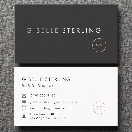 ラッシュテクニシャンミニマリストラグジュアリーブラック 名刺