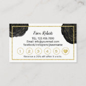 ラッシュテクニシャンメイクアップアーティストブラックフローラ ロイヤリティカード (裏面)