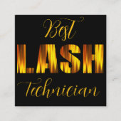 ラッシュテ最高のクックはっきりした金ゴールドブラックミニマリストデザイン スクエア名刺 (正面)