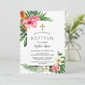 ラッシュトロピカルガーデンの花が咲く少女の洗礼 招待状 (スタンド正面)