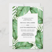 ラッシュトロピカルグリーンの結婚式招待状 招待状 (正面)