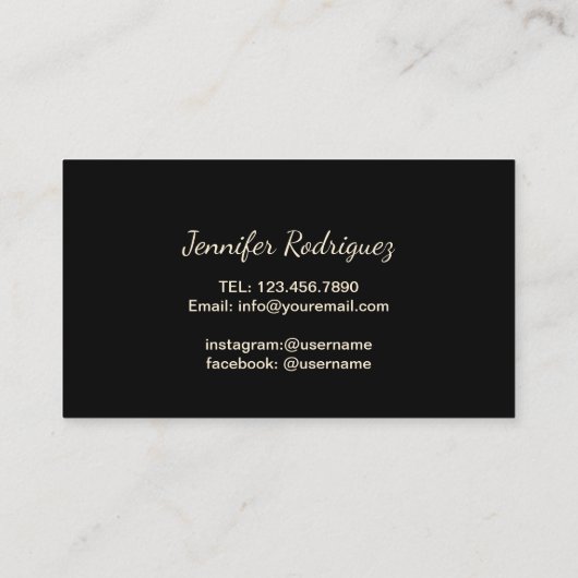 ラッシュド金ゴールドスクリプト金ゴールド紙吹雪まつ毛エクステンション 名刺 (裏面)