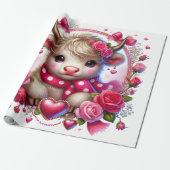 ラッシュバラハイランドカウバレンタイン ラッピングペーパー (アンロールド)