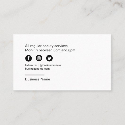 ラッシュバー美しいサロンパステルホログラフィック 名刺 (裏面)