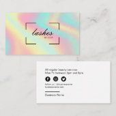 ラッシュバー美しいサロンパステルホログラフィック 名刺 (正面/裏面)