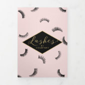 ラッシュパターンのラッシュサロンピンクのパンフレット 三つ折りカード (カバー)