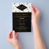 ラッシュパターンのラッシュサロン白/黒/金ゴールド チラシ (ハンドル)