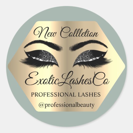 ラッシュパッケージメイクアップアーティスト金ゴールドアイズミント ラウンドシール (正面)