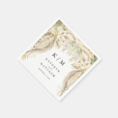 ラッシュパンパスグラスボホ結婚のアーチナプキンス スタンダードカクテルナプキン (角)