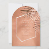 ラッシュパームリーフウェディングテラコッタアーチ ID956 招待状 (正面)