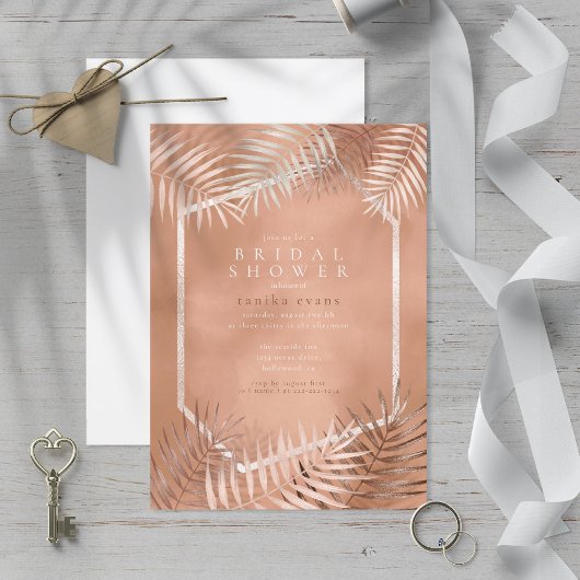 ラッシュパームリーフブライダルシャワーテラコッタID956