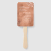 ラッシュパームリーフ結婚式 プログラムテラコッタID956 ハンドファン (裏面)