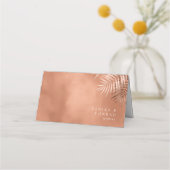 ラッシュパーム結婚リーフのテーブルNo. Terra Cotta ID956 プレイスカード (裏面)