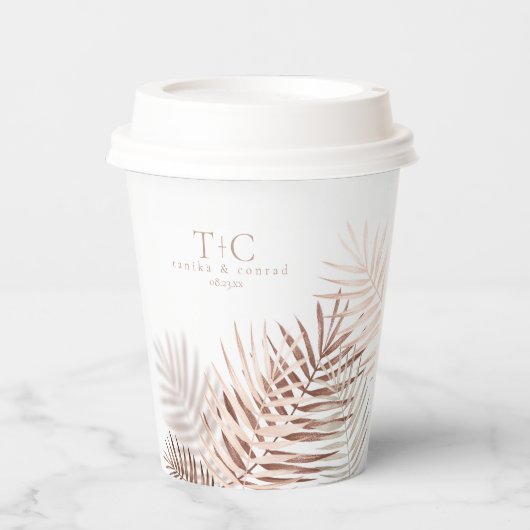 ラッシュパーム結婚リーフズテラコッタ/ホットID956 紙コップ (正面)