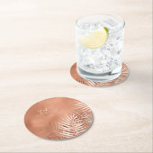 ラッシュパーム結婚リーフズテラコッタID956 ラウンドペーパーコースター (インサイチュ)