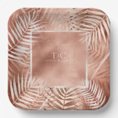 ラッシュパーム結婚リーフズフレームテラコッタID956 ペーパープレート (正面)